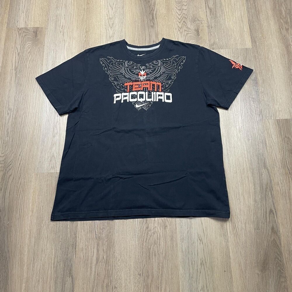 Team Pacquiao Shirt Mens 2XL Black Boxing Nike San Fran Graphic Tee Short Sleeve